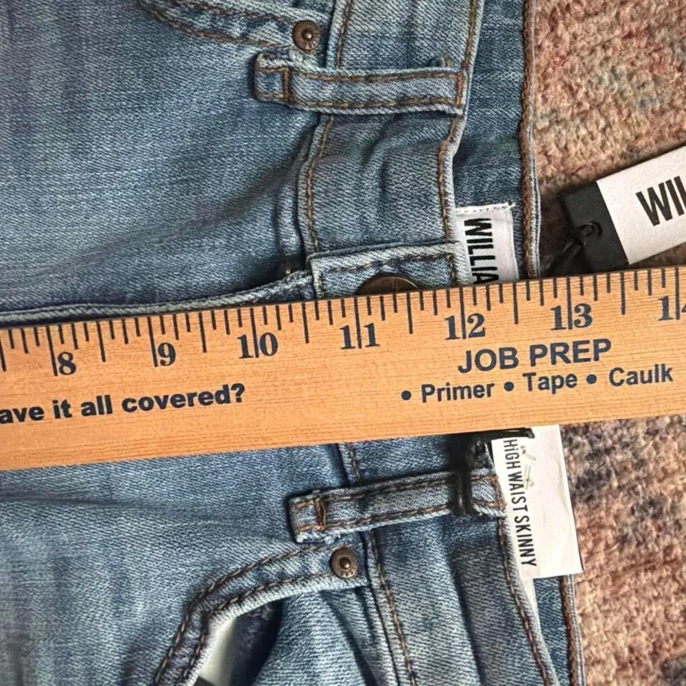 NWT William Rast Light Wash High Rise‎ Skinny Jeans Womens 28 Ripped Distressed